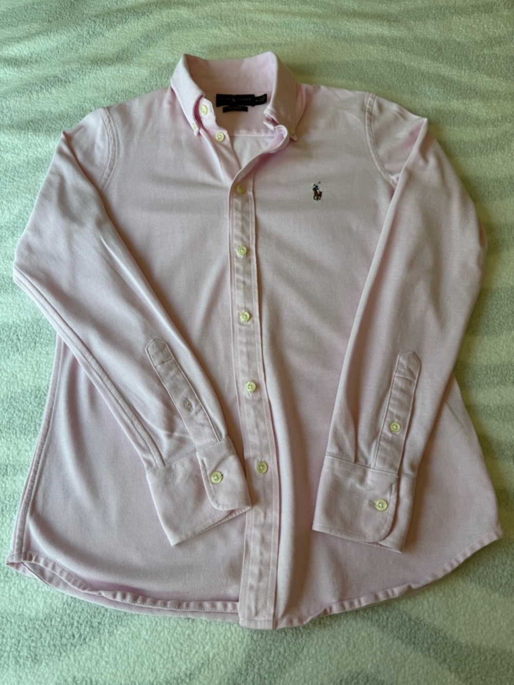 Ralph Lauren Kids Classic Button-Down Polo Shirt - Light Pink Medium